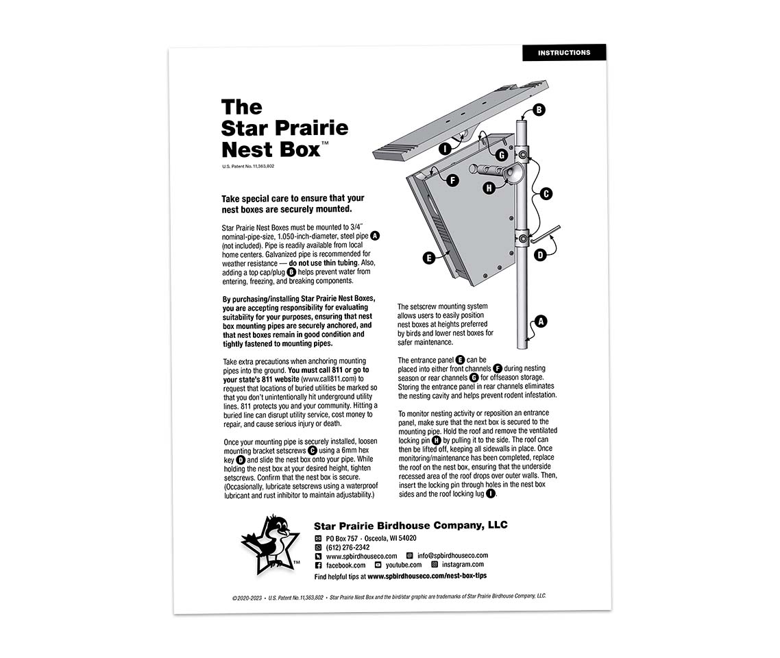 Star Prairie Nest Box Installation Instructions Image